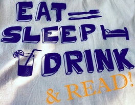 Schriftzug: Eat, sleep, drink & read! 